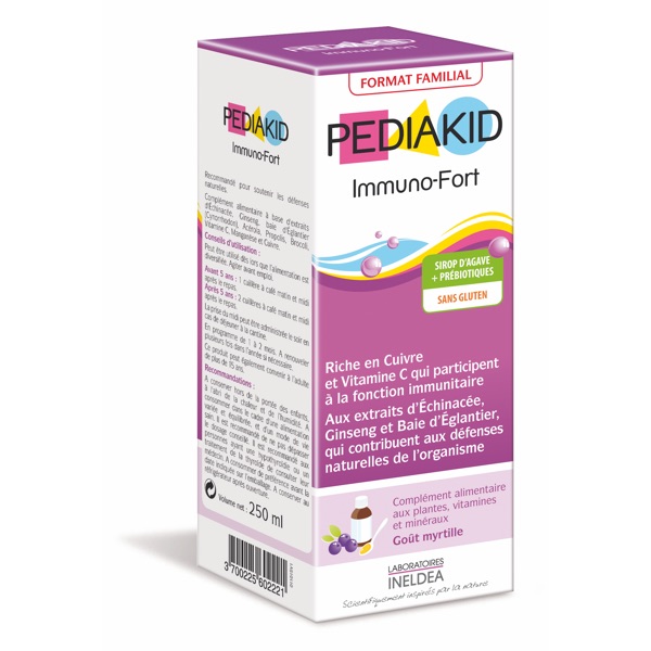 PEDIAKID IMMUNO FORT SIROP MYRTILLE 250ML